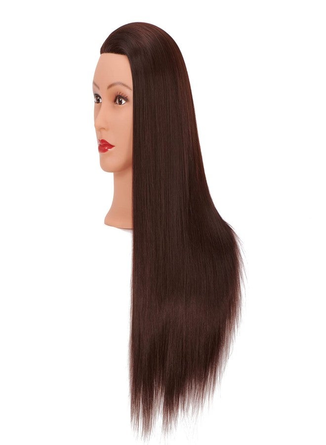 Headfix 26"-28" Long Hair Mannequin Head Synthetic Fiber Hair Hairdresser Practice Styling Training Cosmetology Manikin Doll Head with Clamp - Image 2